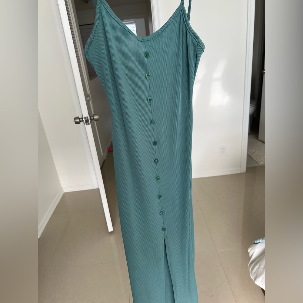 Tight green dress